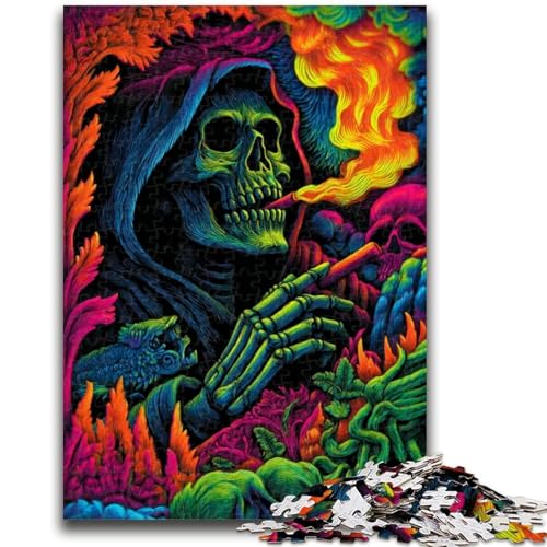 Puzzle für Erwachsene, 1000 Teile, Rauchschädel, anspruchsvolle Familienaktivitätsspiele, DIY-Spielzeug für Heimwanddekorationsgeschenke, 50x75cm von ZKYUBEK