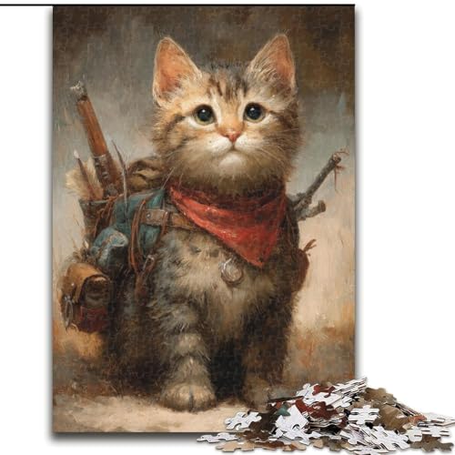 Puzzle für Erwachsene, 1000 Teile, Reisekatze, Puzzle, 50x75cm, Denkspiel für Teenager und Familieninteraktion von ZKYUBEK