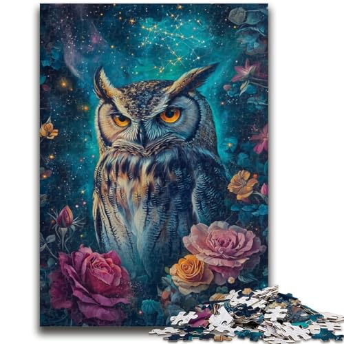 Puzzle für Erwachsene, 1000 Teile, Roseneule, für Kinder ab 14 Jahren, Denksportspiel, Erwachsene und Jugendliche, 50x75cm von ZKYUBEK