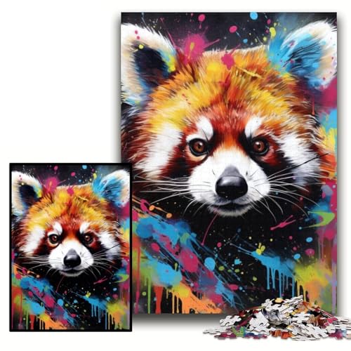 Puzzle für Erwachsene, 1000 Teile, Roter Panda, Kunst-Graffiti-Puzzles für Erwachsene, 26x38cm, Denkspiel für Teenager und Familieninteraktion Puzzle für Erwachsene, 1000 Teile, Roter Panda, Kunst-Graffiti-Puzzles für Erwachsene, 26x38cm, Denkspiel für Teenager und Familieninteraktion von ZKYUBEK