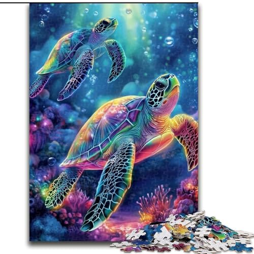 Puzzle für Erwachsene, 1000 Teile, Schildkröte auf dem Meeresboden, Papppuzzle, 26x38cm, perfekte Dekoration für Zuhause oder das Büro Puzzle für Erwachsene, 1000 Teile, Schildkröte auf dem Meeresboden, Papppuzzle, 26x38cm, perfekte Dekoration für Zuhause oder das Büro von ZKYUBEK