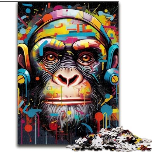 Puzzle für Erwachsene, 1000 Teile, Schimpansen-Graffiti-Puzzle für Erwachsene, Größe 50x75cm, anspruchsvolles Denkspiel – entspannendes Spielzeug für Teenager Puzzle für Erwachsene, 1000 Teile, Schimpansen-Graffiti-Puzzle für Erwachsene, Größe 50x75cm, anspruchsvolles Denkspiel – entspannendes Spielzeug für Teenager von ZKYUBEK