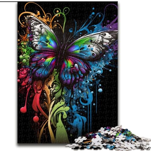 Puzzle für Erwachsene, 1000 Teile, Schmetterling in Graffiti-Kunst, Holzpuzzle, Größe 50x75cm, anspruchsvolles Denkspiel für Teenager, unterhaltsames interaktives Spiel für die ganze Familie Puzzle für Erwachsene, 1000 Teile, Schmetterling in Graffiti-Kunst, Holzpuzzle, Größe 50x75cm, anspruchsvolles Denkspiel für Teenager, unterhaltsames interaktives Spiel für die ganze Familie von ZKYUBEK