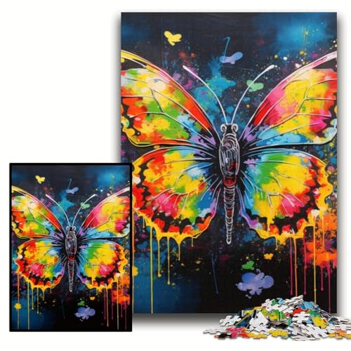 Puzzle für Erwachsene, 1000 Teile, Schmetterlings-Graffiti-Malpuzzle für Erwachsene, 50x75cm, Denkspiel für Teenager und Familieninteraktion Puzzle für Erwachsene, 1000 Teile, Schmetterlings-Graffiti-Malpuzzle für Erwachsene, 50x75cm, Denkspiel für Teenager und Familieninteraktion von ZKYUBEK