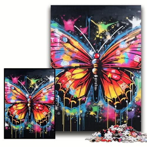 Puzzle für Erwachsene, 1000 Teile, Schmetterlingskunst, Graffiti, Holzpuzzle, 50x75cm, Eltern, Partner, Freunde – ab 14 Jahren Puzzle für Erwachsene, 1000 Teile, Schmetterlingskunst, Graffiti, Holzpuzzle, 50x75cm, Eltern, Partner, Freunde – ab 14 Jahren von ZKYUBEK