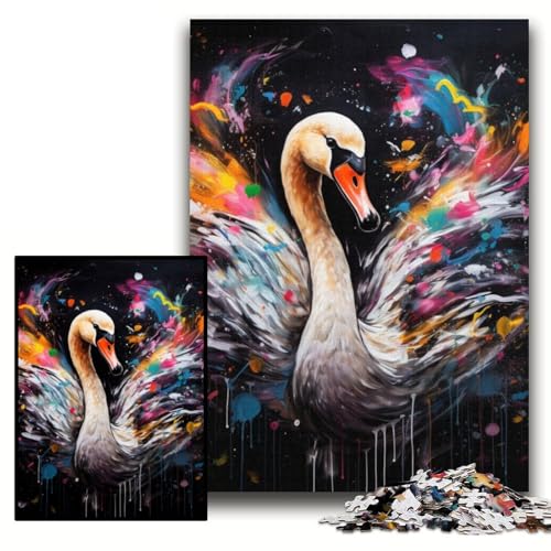 Puzzle für Erwachsene, 1000 Teile, Schwanen-Graffiti-Malerei, Unmögliches Puzzle für Erwachsene, 26x38cm, pädagogisches Denkspiel, künstlerische Heim- und Bürodekoration, ab 14 Jahren Puzzle für Erwachsene, 1000 Teile, Schwanen-Graffiti-Malerei, Unmögliches Puzzle für Erwachsene, 26x38cm, pädagogisches Denkspiel, künstlerische Heim- und Bürodekoration, ab 14 Jahren von ZKYUBEK