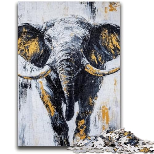Puzzle für Erwachsene, 1000 Teile, Schwarz-Gold-Bulle, geeignet für Kinder ab 14 Jahren, anspruchsvolles Spiel, tolles Geschenk für Gaming, 26x38cm von ZKYUBEK