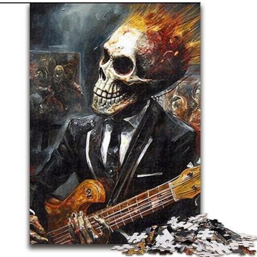 Puzzle für Erwachsene, 1000 Teile, Skelett spielt Gitarre, 1000 Teile, Puzzle-Geschenke, spannende Aktivität für den Familienspielabend, 26x38cm von ZKYUBEK