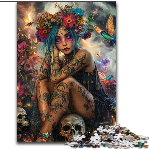Puzzle für Erwachsene, 1000 Teile, Skelett und Mädchen, schwierige Puzzles für Erwachsene für Jugendliche, Lernspiele, Geschenke, 26x38cm Puzzle für Erwachsene, 1000 Teile, Skelett und Mädchen, schwierige Puzzles für Erwachsene für Jugendliche, Lernspiele, Geschenke, 26x38cm von ZKYUBEK