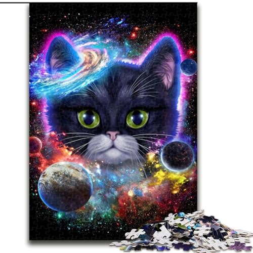 Puzzle für Erwachsene, 1000 Teile, Smokingkatze im Weltraum, Puzzlegröße 50x75cm, Denkspiel für Teenager und Familieninteraktion von ZKYUBEK