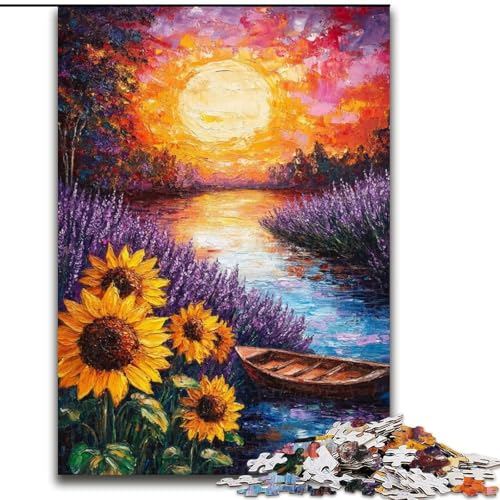 Puzzle für Erwachsene, 1000 Teile, Sonnenblumen-Puzzle, 50x75cm, Denkspiel für Teenager und Familieninteraktion von ZKYUBEK