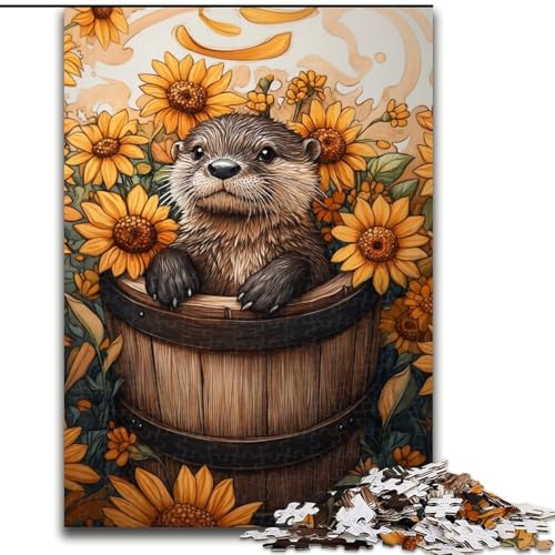 Puzzle für Erwachsene, 1000 Teile, Sonnenblumenotter, schwierige Puzzles für Erwachsene für Jugendliche, Lernspiele, Geschenke, 50x75cm Puzzle für Erwachsene, 1000 Teile, Sonnenblumenotter, schwierige Puzzles für Erwachsene für Jugendliche, Lernspiele, Geschenke, 50x75cm von ZKYUBEK