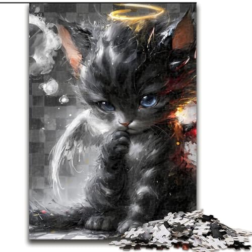 Puzzle für Erwachsene, 1000 Teile, Teufelskätzchen, 50x75cm, Denkspiel für Teenager und Familieninteraktion von ZKYUBEK