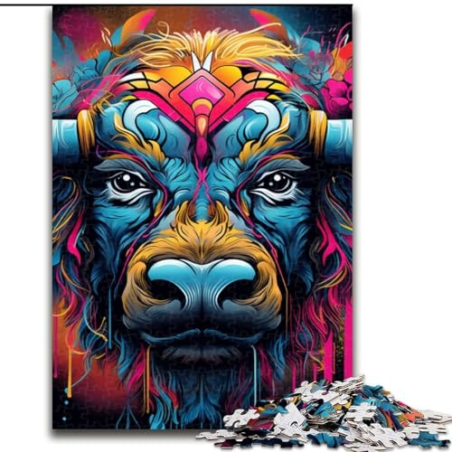Puzzle für Erwachsene, 1000 Teile, Tier-Büffel, anspruchsvolle Puzzles, Größe 50x75cm, farbenfrohe Heimdekoration und interaktives Familienspiel Puzzle für Erwachsene, 1000 Teile, Tier-Büffel, anspruchsvolle Puzzles, Größe 50x75cm, farbenfrohe Heimdekoration und interaktives Familienspiel von ZKYUBEK