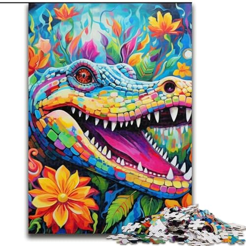 Puzzle für Erwachsene, 1000 Teile, Tier-Nilkrokodile, Kartonpuzzle, Größe 26x38cm, Denksportaufgabe, Spiel für Erwachsene, interaktive Familienaktivität von ZKYUBEK
