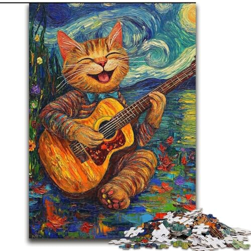 Puzzle für Erwachsene, 1000 Teile, Van Gogh, Nachthimmel, Katze spielt Gitarre, Papppuzzle, 26x38cm, ideal für Verliebte, perfektes Weihnachts-, Neujahrs- oder Valentinstagsgeschenk Puzzle für Erwachsene, 1000 Teile, Van Gogh, Nachthimmel, Katze spielt Gitarre, Papppuzzle, 26x38cm, ideal für Verliebte, perfektes Weihnachts-, Neujahrs- oder Valentinstagsgeschenk von ZKYUBEK