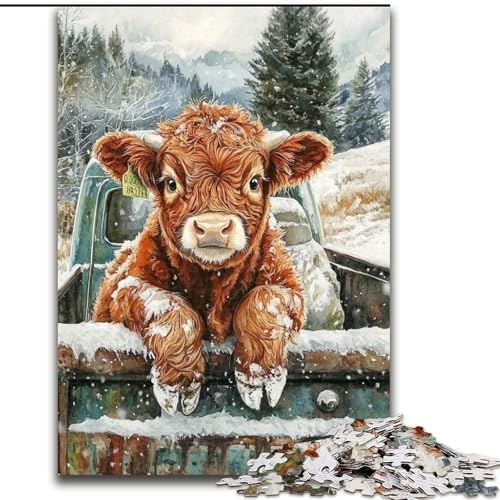 Puzzle für Erwachsene, 1000 Teile, Weihnachts-Hochlandkuh, Holzpuzzle, 26x38cm, interaktives Familienspiel, Denksportaufgabe, Lernspielzeug Puzzle für Erwachsene, 1000 Teile, Weihnachts-Hochlandkuh, Holzpuzzle, 26x38cm, interaktives Familienspiel, Denksportaufgabe, Lernspielzeug von ZKYUBEK