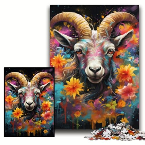 Puzzle für Erwachsene, 1000 Teile, Ziegenpuzzle für Erwachsene, 50x75cm, Eltern, Partner, Freunde – ab 14 Jahren Puzzle für Erwachsene, 1000 Teile, Ziegenpuzzle für Erwachsene, 50x75cm, Eltern, Partner, Freunde – ab 14 Jahren von ZKYUBEK