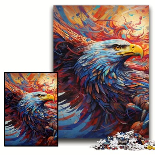 Puzzle für Erwachsene, 1000 Teile, bunter Adler, Holzpuzzle, 50x75cm, Eltern, Partner, Freunde – ab 14 Jahren Puzzle für Erwachsene, 1000 Teile, bunter Adler, Holzpuzzle, 50x75cm, Eltern, Partner, Freunde – ab 14 Jahren von ZKYUBEK