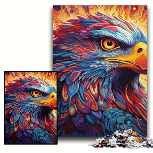 Puzzle für Erwachsene, 1000 Teile, bunter Adler, Holzpuzzle, 50x75cm, Spaß für den Familienspielabend, dekoratives Kunstwerk zum Selbermachen Puzzle für Erwachsene, 1000 Teile, bunter Adler, Holzpuzzle, 50x75cm, Spaß für den Familienspielabend, dekoratives Kunstwerk zum Selbermachen von ZKYUBEK