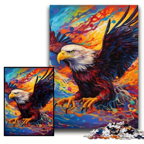 Puzzle für Erwachsene, 1000 Teile, bunter Adler, unmögliches Puzzle für Erwachsene, 26x38cm, pädagogisches Denkspiel, künstlerische Heim- und Bürodekoration, ab 14 Jahren Puzzle für Erwachsene, 1000 Teile, bunter Adler, unmögliches Puzzle für Erwachsene, 26x38cm, pädagogisches Denkspiel, künstlerische Heim- und Bürodekoration, ab 14 Jahren von ZKYUBEK