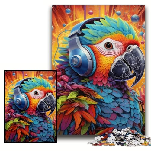 Puzzle für Erwachsene, 1000 Teile, bunter Papagei, Papppuzzle, 26x38cm, Spaß für den Familienspielabend, dekoratives Kunstwerk zum Selbermachen von ZKYUBEK