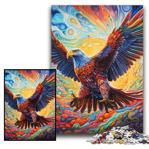 Puzzle für Erwachsene, 1000 Teile, buntes Adler-Puzzle aus Pappe für Erwachsene, 26x38cm, interaktives Familienspiel, Denksportaufgabe, Lernspielzeug Puzzle für Erwachsene, 1000 Teile, buntes Adler-Puzzle aus Pappe für Erwachsene, 26x38cm, interaktives Familienspiel, Denksportaufgabe, Lernspielzeug von ZKYUBEK