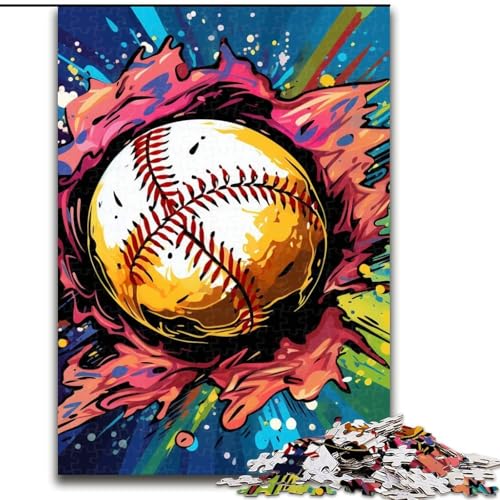 Puzzle für Erwachsene, 1000 Teile, buntes Baseball-Puzzle für Erwachsene, Größe 26x38cm, anspruchsvolles Denkspiel – entspannendes Spielzeug für Teenager von ZKYUBEK