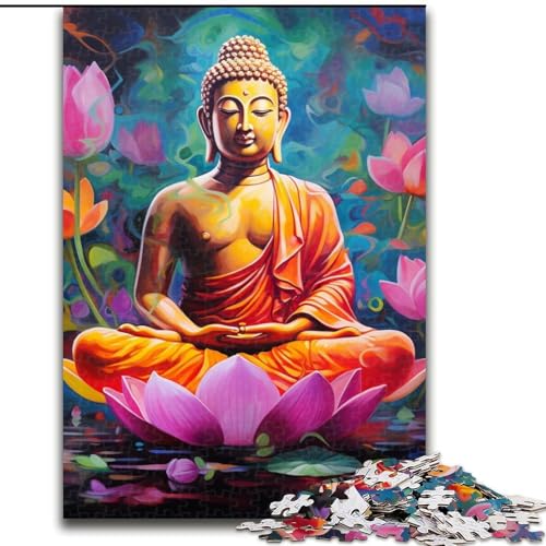 Puzzle für Erwachsene, 1000 Teile, buntes Buddha-Puzzle für Erwachsene, Größe 26x38cm, anspruchsvolles Denkspiel – entspannendes Spielzeug für Teenager von ZKYUBEK