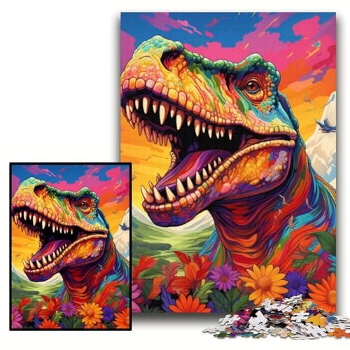Puzzle für Erwachsene, 1000 Teile, buntes Dinosaurier-Puzzle aus Pappe, 26x38cm, Eltern, Partner, Freunde – ab 14 Jahren Puzzle für Erwachsene, 1000 Teile, buntes Dinosaurier-Puzzle aus Pappe, 26x38cm, Eltern, Partner, Freunde – ab 14 Jahren von ZKYUBEK