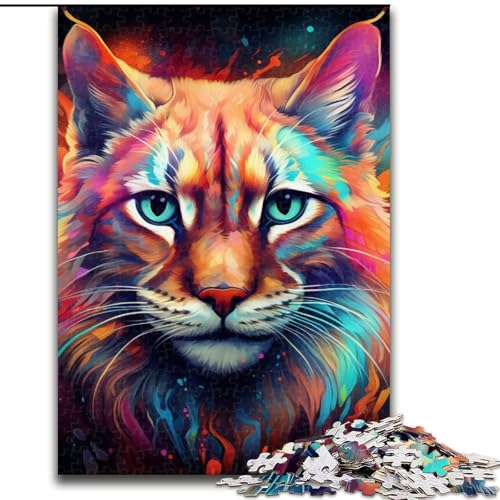 Puzzle für Erwachsene, 1000 Teile, buntes Luchs-Puzzle, Größe 50x75cm, anspruchsvolles Denkspiel für Teenager, Spaß für den Spieleabend mit der Familie von ZKYUBEK