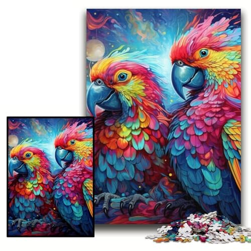 Puzzle für Erwachsene, 1000 Teile, buntes Papageien-Puzzle für Erwachsene, 26x38cm, Denksportaufgabe und Heimdekoration von ZKYUBEK