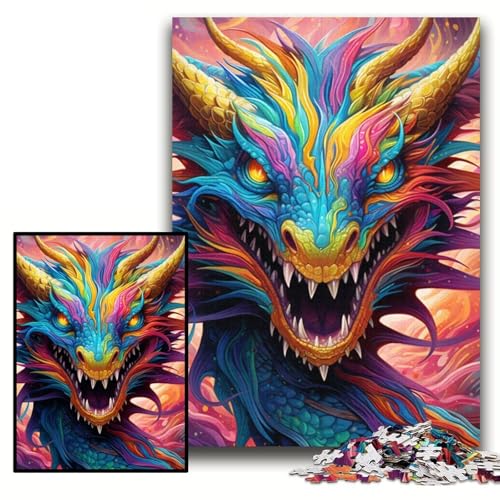 Puzzle für Erwachsene, 1000 Teile, buntes chinesisches Drachen-Puzzle aus Pappe für Erwachsene, 26x38cm, interaktives Familienspiel, Denksportaufgabe, Lernspielzeug Puzzle für Erwachsene, 1000 Teile, buntes chinesisches Drachen-Puzzle aus Pappe für Erwachsene, 26x38cm, interaktives Familienspiel, Denksportaufgabe, Lernspielzeug von ZKYUBEK
