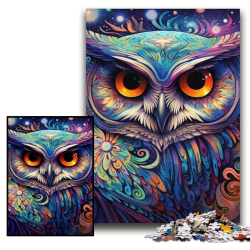 Puzzle für Erwachsene, 1000 Teile, farbenfrohe Eulen-Kunstpuzzles für Erwachsene, 50x75cm, Gehirn-Herausforderung, Teenager und zur Heimdekoration Puzzle für Erwachsene, 1000 Teile, farbenfrohe Eulen-Kunstpuzzles für Erwachsene, 50x75cm, Gehirn-Herausforderung, Teenager und zur Heimdekoration von ZKYUBEK