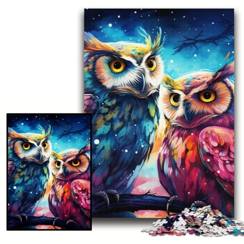 Puzzle für Erwachsene, 1000 Teile, farbenfrohe Eulen-Puzzles für Erwachsene, 26x38cm, Denkspiel für Teenager und Familieninteraktion Puzzle für Erwachsene, 1000 Teile, farbenfrohe Eulen-Puzzles für Erwachsene, 26x38cm, Denkspiel für Teenager und Familieninteraktion von ZKYUBEK
