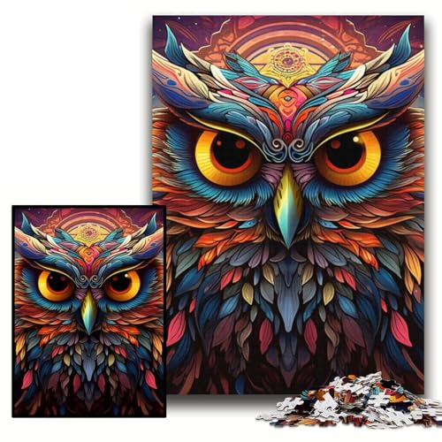 Puzzle für Erwachsene, 1000 Teile, farbenfrohe Eulen-Puzzles für Erwachsene, 26x38cm, Denkspiel für Teenager und Familieninteraktion Puzzle für Erwachsene, 1000 Teile, farbenfrohe Eulen-Puzzles für Erwachsene, 26x38cm, Denkspiel für Teenager und Familieninteraktion von ZKYUBEK