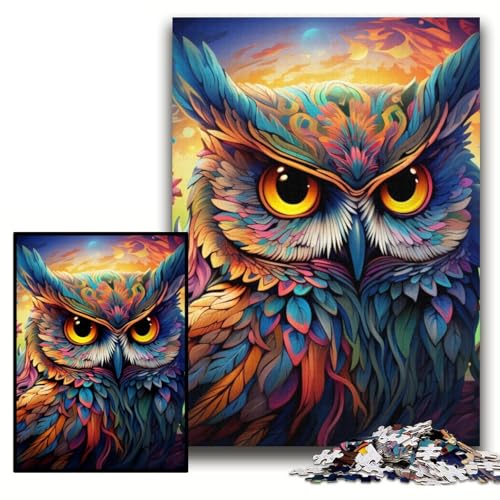Puzzle für Erwachsene, 1000 Teile, farbenfrohe Eulen-Puzzles für Erwachsene, 26x38cm, Denkspiel für Teenager und Familieninteraktion Puzzle für Erwachsene, 1000 Teile, farbenfrohe Eulen-Puzzles für Erwachsene, 26x38cm, Denkspiel für Teenager und Familieninteraktion von ZKYUBEK