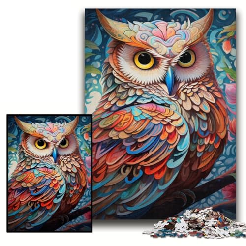Puzzle für Erwachsene, 1000 Teile, farbenfrohe Eulen-Puzzles für Erwachsene, 26x38cm, Denkspiel für Teenager und Familieninteraktion Puzzle für Erwachsene, 1000 Teile, farbenfrohe Eulen-Puzzles für Erwachsene, 26x38cm, Denkspiel für Teenager und Familieninteraktion von ZKYUBEK