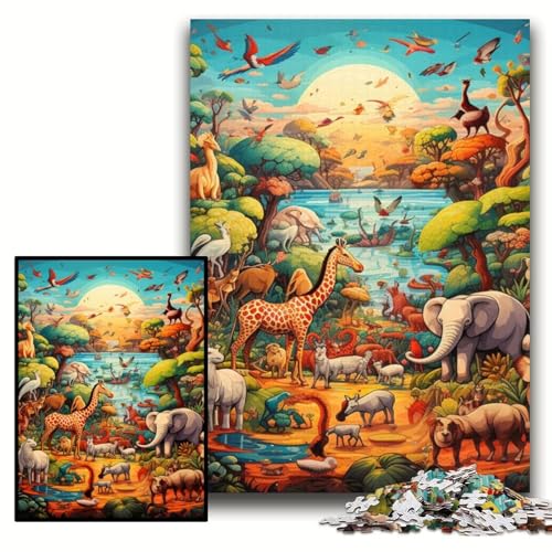 Puzzle für Erwachsene, 1000 Teile, farbenfrohe Kunst, Tierwelt, Holzpuzzle für Erwachsene, 50x75cm, interaktives Familienspiel, Gehirn-Herausforderung, Lernspielzeug Puzzle für Erwachsene, 1000 Teile, farbenfrohe Kunst, Tierwelt, Holzpuzzle für Erwachsene, 50x75cm, interaktives Familienspiel, Gehirn-Herausforderung, Lernspielzeug von ZKYUBEK