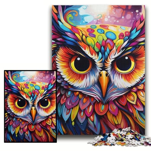 Puzzle für Erwachsene, 1000 Teile, farbenfrohes Eulen-Kunstpuzzle aus Karton, 26x38cm, Eltern, Partner, Freunde – ab 14 Jahren Puzzle für Erwachsene, 1000 Teile, farbenfrohes Eulen-Kunstpuzzle aus Karton, 26x38cm, Eltern, Partner, Freunde – ab 14 Jahren von ZKYUBEK