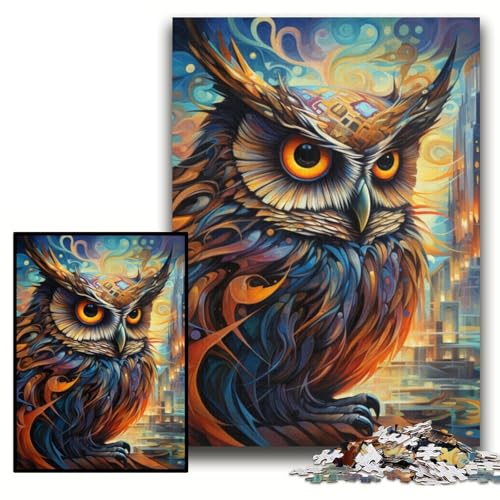Puzzle für Erwachsene, 1000 Teile, farbenfrohes Eulen-Kunstpuzzle für Erwachsene, 26x38cm, Eltern, Partner, Freunde – ab 14 Jahren Puzzle für Erwachsene, 1000 Teile, farbenfrohes Eulen-Kunstpuzzle für Erwachsene, 26x38cm, Eltern, Partner, Freunde – ab 14 Jahren von ZKYUBEK