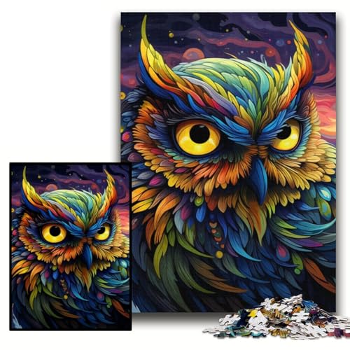 Puzzle für Erwachsene, 1000 Teile, farbenfrohes Eulen-Kunstpuzzle für Erwachsene, 26x38cm, entspannende Unterhaltung, Heimdekoration Puzzle für Erwachsene, 1000 Teile, farbenfrohes Eulen-Kunstpuzzle für Erwachsene, 26x38cm, entspannende Unterhaltung, Heimdekoration von ZKYUBEK