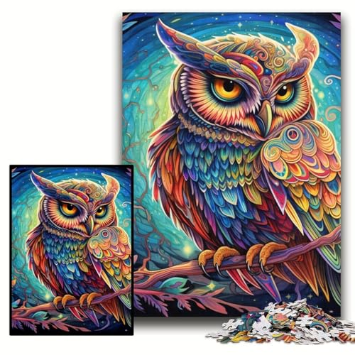 Puzzle für Erwachsene, 1000 Teile, farbenfrohes Eulen-Kunstpuzzle für Erwachsene, 50x75cm, Eltern, Partner, Freunde – ab 14 Jahren Puzzle für Erwachsene, 1000 Teile, farbenfrohes Eulen-Kunstpuzzle für Erwachsene, 50x75cm, Eltern, Partner, Freunde – ab 14 Jahren von ZKYUBEK