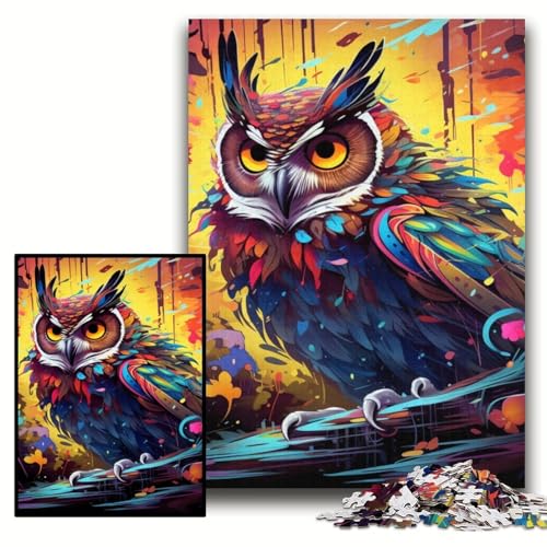 Puzzle für Erwachsene, 1000 Teile, farbenfrohes Eulen-Kunstpuzzle für Erwachsene, 50x75cm, Eltern, Partner, Freunde – ab 14 Jahren Puzzle für Erwachsene, 1000 Teile, farbenfrohes Eulen-Kunstpuzzle für Erwachsene, 50x75cm, Eltern, Partner, Freunde – ab 14 Jahren von ZKYUBEK