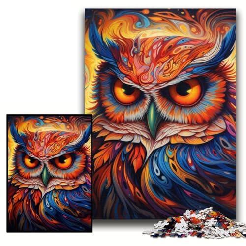 Puzzle für Erwachsene, 1000 Teile, farbenfrohes Eulen-Puzzle für Erwachsene, 26x38cm, Denksportaufgabe und Heimdekoration Puzzle für Erwachsene, 1000 Teile, farbenfrohes Eulen-Puzzle für Erwachsene, 26x38cm, Denksportaufgabe und Heimdekoration von ZKYUBEK