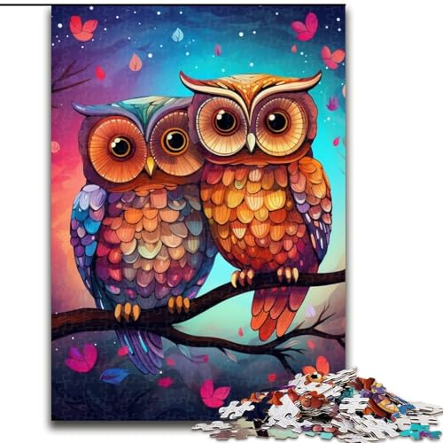 Puzzle für Erwachsene, 1000 Teile, farbenfrohes Eulen-Puzzle für Erwachsene, Größe 26x38cm, anspruchsvolles Denkspiel – entspannendes Spielzeug für Teenager von ZKYUBEK
