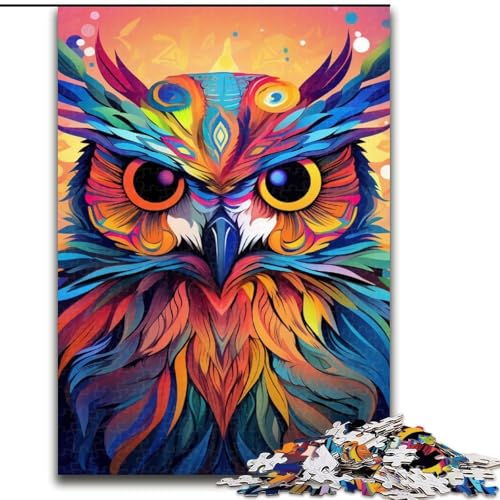 Puzzle für Erwachsene, 1000 Teile, farbenfrohes Eulen-Puzzle für Erwachsene, Größe 50x75cm, anspruchsvolles Denkspiel – entspannendes Spielzeug für Teenager Puzzle für Erwachsene, 1000 Teile, farbenfrohes Eulen-Puzzle für Erwachsene, Größe 50x75cm, anspruchsvolles Denkspiel – entspannendes Spielzeug für Teenager von ZKYUBEK