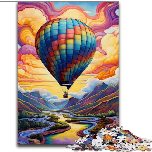 Puzzle für Erwachsene, 1000 Teile, farbenfrohes Heißluftballon-Puzzle für Erwachsene, Größe 26x38cm, anspruchsvolles Denkspiel – entspannendes Spielzeug für Teenager von ZKYUBEK