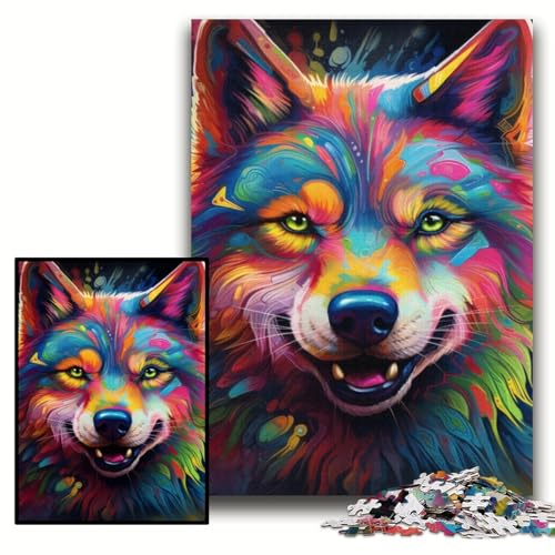 Puzzle für Erwachsene, 1000 Teile, farbenfrohes Husky-Holzpuzzle, 50x75cm, Eltern, Partner, Freunde – ab 14 Jahren Puzzle für Erwachsene, 1000 Teile, farbenfrohes Husky-Holzpuzzle, 50x75cm, Eltern, Partner, Freunde – ab 14 Jahren von ZKYUBEK