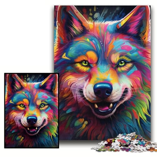 Puzzle für Erwachsene, 1000 Teile, farbenfrohes Husky-Kunst-Puzzle für Erwachsene, 26x38cm, Denkspiel für Teenager und Familieninteraktion Puzzle für Erwachsene, 1000 Teile, farbenfrohes Husky-Kunst-Puzzle für Erwachsene, 26x38cm, Denkspiel für Teenager und Familieninteraktion von ZKYUBEK